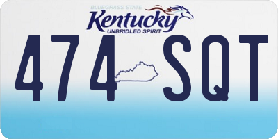 KY license plate 474SQT