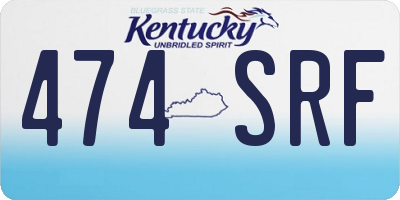 KY license plate 474SRF