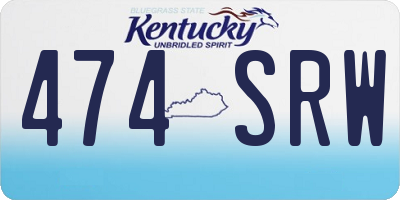 KY license plate 474SRW