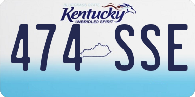 KY license plate 474SSE