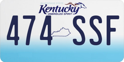 KY license plate 474SSF