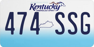 KY license plate 474SSG