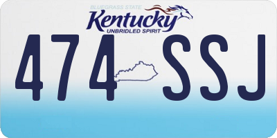 KY license plate 474SSJ