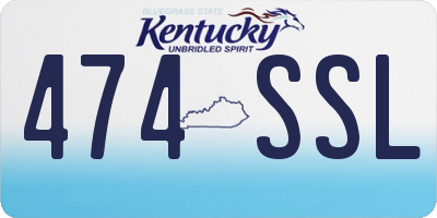 KY license plate 474SSL