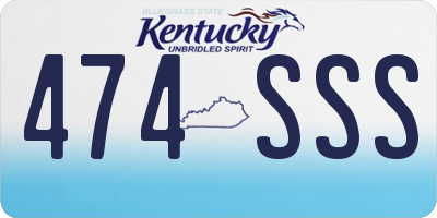 KY license plate 474SSS