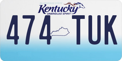 KY license plate 474TUK