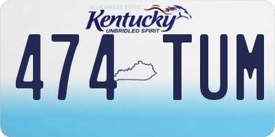 KY license plate 474TUM