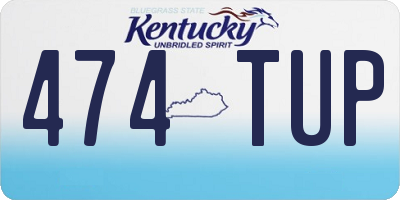 KY license plate 474TUP