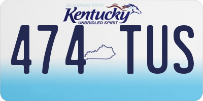 KY license plate 474TUS