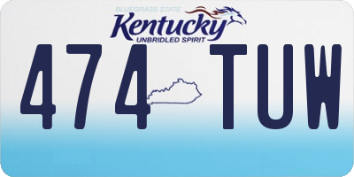KY license plate 474TUW