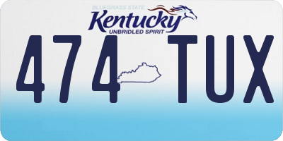 KY license plate 474TUX