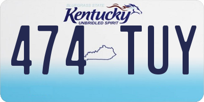 KY license plate 474TUY