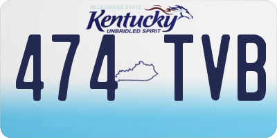 KY license plate 474TVB