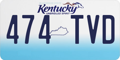 KY license plate 474TVD
