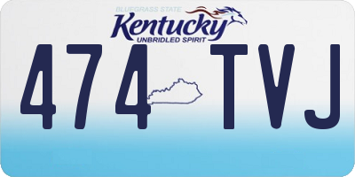 KY license plate 474TVJ