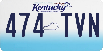 KY license plate 474TVN