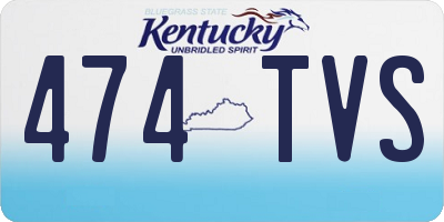 KY license plate 474TVS