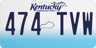 KY license plate 474TVW