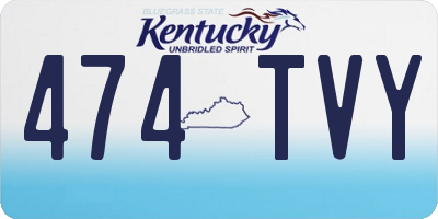 KY license plate 474TVY