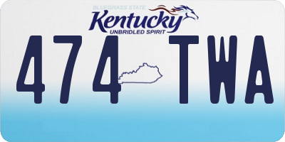KY license plate 474TWA