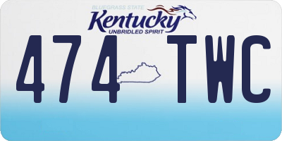 KY license plate 474TWC