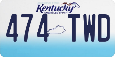 KY license plate 474TWD
