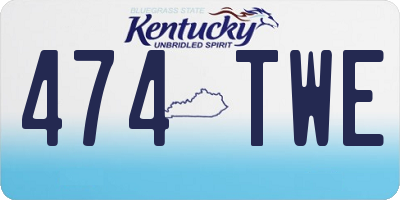 KY license plate 474TWE
