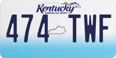 KY license plate 474TWF