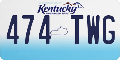 KY license plate 474TWG