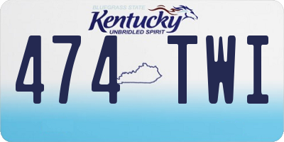 KY license plate 474TWI
