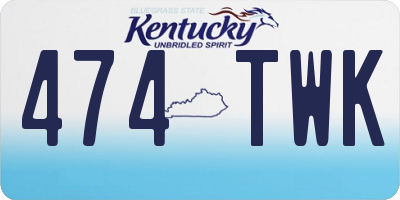 KY license plate 474TWK