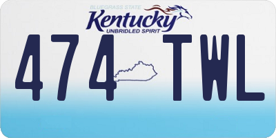 KY license plate 474TWL