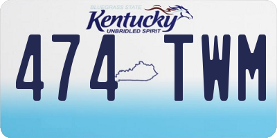 KY license plate 474TWM
