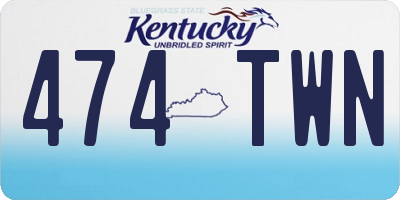 KY license plate 474TWN
