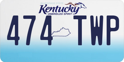 KY license plate 474TWP