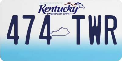 KY license plate 474TWR