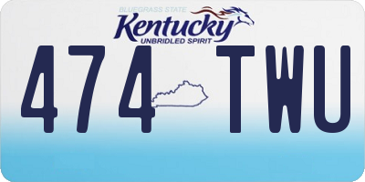 KY license plate 474TWU