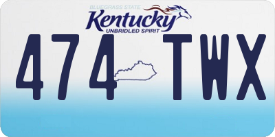 KY license plate 474TWX