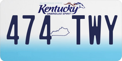 KY license plate 474TWY