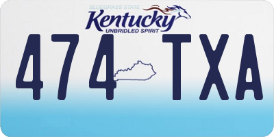 KY license plate 474TXA