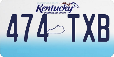 KY license plate 474TXB