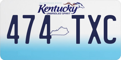 KY license plate 474TXC