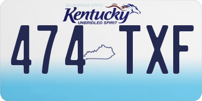 KY license plate 474TXF