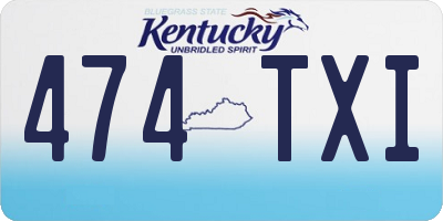 KY license plate 474TXI