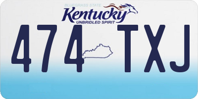 KY license plate 474TXJ