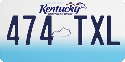 KY license plate 474TXL