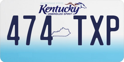 KY license plate 474TXP