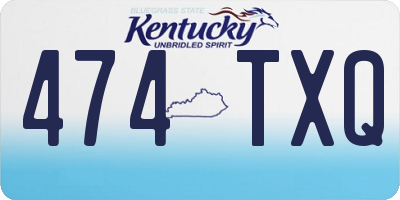 KY license plate 474TXQ