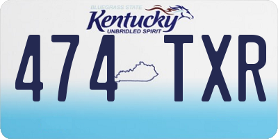 KY license plate 474TXR