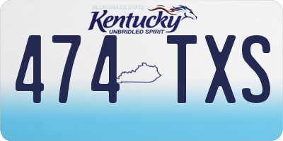 KY license plate 474TXS